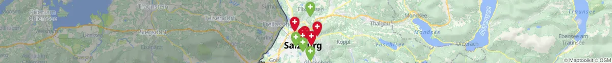 Kartenansicht für Apotheken-Notdienste in der Nähe von Kasern (Salzburg (Stadt), Salzburg)